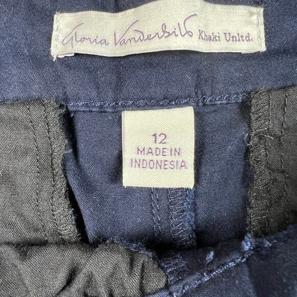 Gloria Vanderbilt Anita Straight Leg Khaki Pants Midnight Affair (Navy) Size 12 - Picture 3 of 10